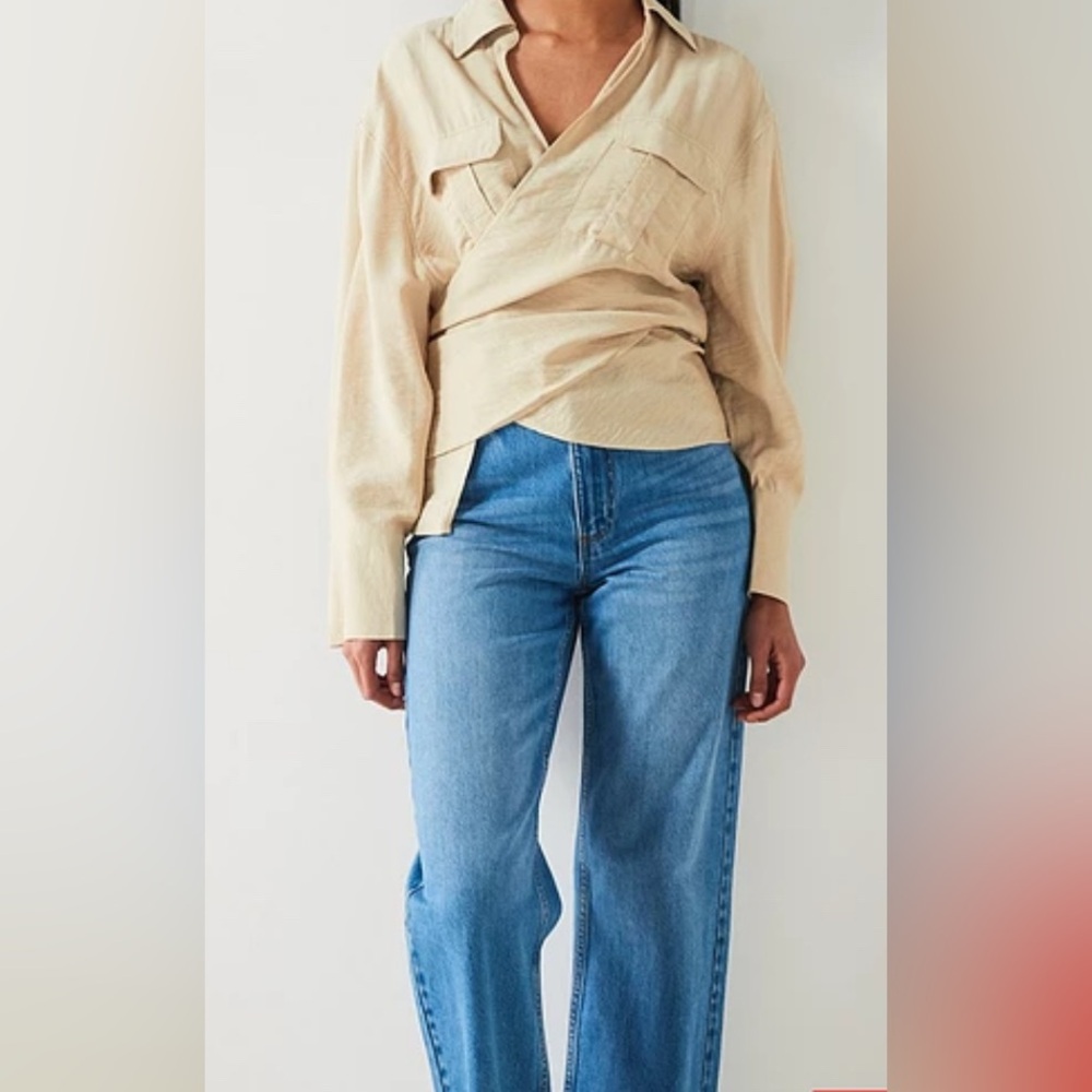 Mango Double-breasted shirt with pockets size 6 NWT